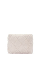 Women's Beige Chain Strap Plush Shoulder Bag | Derimod Women's Beige Chain Strap Plush Shoulder Bag | Derimod