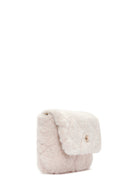 Women's Beige Chain Strap Plush Shoulder Bag | Derimod Women's Beige Chain Strap Plush Shoulder Bag | Derimod