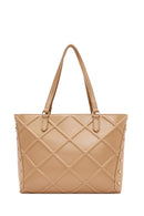 Kadın Bej Baskılı Casual Omuz Çantası | Derimod Kadın Bej Baskılı Casual Omuz Çantası | Derimod