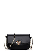 Women's Black Chain Strap Mini Crossbody Bag | Derimod Women's Black Chain Strap Mini Crossbody Bag | Derimod