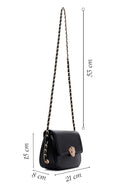 Women's Black Chain Strap Mini Crossbody Bag | Derimod Women's Black Chain Strap Mini Crossbody Bag | Derimod