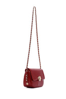 Women's Burgundy Chain Strap Mini Crossbody Bag | Derimod Women's Burgundy Chain Strap Mini Crossbody Bag | Derimod