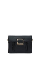 Kadın Siyah Uzun Askılı Örgü Detaylı Çapraz Çanta | Derimod Kadın Siyah Uzun Askılı Örgü Detaylı Çapraz Çanta | Derimod