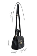 Women's Black Long Strap Patterned Crossbody Bag | Derimod Women's Black Long Strap Patterned Crossbody Bag | Derimod