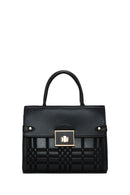 Women's Black Long Strap Patterned Crossbody Bag | Derimod Women's Black Long Strap Patterned Crossbody Bag | Derimod