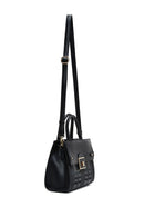 Women's Black Long Strap Patterned Crossbody Bag | Derimod Women's Black Long Strap Patterned Crossbody Bag | Derimod