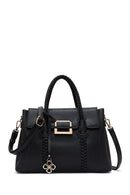 Women's Black Long Strap Knit Detailed Handbag | Derimod Women's Black Long Strap Knit Detailed Handbag | Derimod