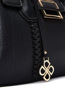 Women's Black Long Strap Knit Detailed Handbag | Derimod Women's Black Long Strap Knit Detailed Handbag | Derimod