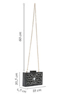 Women's Black Chain Strap Stone Mini Clutch Bag | Derimod Women's Black Chain Strap Stone Mini Clutch Bag | Derimod