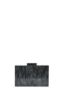 Women's Black Chain Strap Stone Mini Clutch Bag | Derimod Women's Black Chain Strap Stone Mini Clutch Bag | Derimod