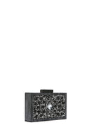 Women's Black Chain Strap Stone Mini Clutch Bag | Derimod Women's Black Chain Strap Stone Mini Clutch Bag | Derimod