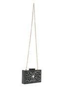 Women's Black Chain Strap Stone Mini Clutch Bag | Derimod Women's Black Chain Strap Stone Mini Clutch Bag | Derimod