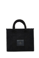 Kadın Siyah Uzun Askılı Peluş Kol Çantası | Derimod Kadın Siyah Uzun Askılı Peluş Kol Çantası | Derimod