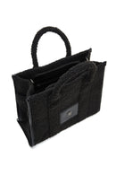 Kadın Siyah Uzun Askılı Peluş Kol Çantası | Derimod Kadın Siyah Uzun Askılı Peluş Kol Çantası | Derimod