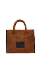 Women's Brown Long Strap Plush Handbag | Derimod Women's Brown Long Strap Plush Handbag | Derimod