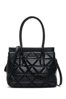 Women's Black Long Strap Quilted Shoulder Bag | Derimod Women's Black Long Strap Quilted Shoulder Bag | Derimod