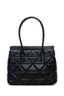 Women's Black Long Strap Quilted Shoulder Bag | Derimod Women's Black Long Strap Quilted Shoulder Bag | Derimod
