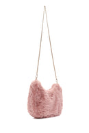 Women's Pink Long Strap Plush Shoulder Bag | Derimod Women's Pink Long Strap Plush Shoulder Bag | Derimod