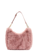 Women's Pink Long Strap Plush Shoulder Bag | Derimod Women's Pink Long Strap Plush Shoulder Bag | Derimod