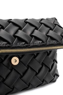 Women's Black Long Strap Braided Clutch Bag | Derimod Women's Black Long Strap Braided Clutch Bag | Derimod