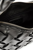 Kadın Siyah Örgülü Mini Kol Çantası | Derimod Kadın Siyah Örgülü Mini Kol Çantası | Derimod