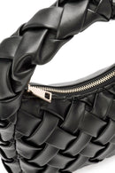 Kadın Siyah Örgülü Mini Kol Çantası | Derimod Kadın Siyah Örgülü Mini Kol Çantası | Derimod