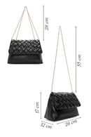 Women's Black Long Chain Strap Braided Crossbody Bag | Derimod Women's Black Long Chain Strap Braided Crossbody Bag | Derimod