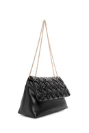 Women's Black Long Chain Strap Braided Crossbody Bag | Derimod Women's Black Long Chain Strap Braided Crossbody Bag | Derimod