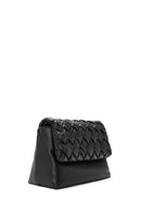 Women's Black Long Chain Strap Braided Crossbody Bag | Derimod Women's Black Long Chain Strap Braided Crossbody Bag | Derimod