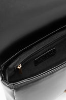 Kadın Siyah Örgü Askılı Baskılı Omuz Çantası | Derimod Kadın Siyah Örgü Askılı Baskılı Omuz Çantası | Derimod