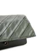 Kadın Yeşil Örgü Askılı Baskılı Omuz Çantası | Derimod Kadın Yeşil Örgü Askılı Baskılı Omuz Çantası | Derimod