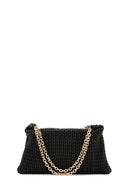 Kadın Siyah Zincir Askılı Baskılı Omuz Çantası | Derimod Kadın Siyah Zincir Askılı Baskılı Omuz Çantası | Derimod