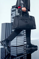 D-Pack Men's Black Long Strap Fabric Travel Bag | Derimod D-Pack Men's Black Long Strap Fabric Travel Bag | Derimod