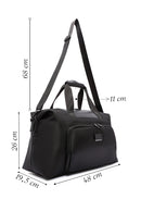D-Pack Men's Black Long Strap Fabric Travel Bag | Derimod D-Pack Men's Black Long Strap Fabric Travel Bag | Derimod