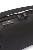 D-Pack Men's Black Fabric Handbag | Derimod D-Pack Men's Black Fabric Handbag | Derimod