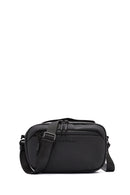 D-Pack Men's Black Fabric Crossbody Bag | Derimod D-Pack Men's Black Fabric Crossbody Bag | Derimod