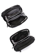 D-Pack Men's Black Fabric Crossbody Bag | Derimod D-Pack Men's Black Fabric Crossbody Bag | Derimod