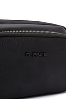 D-Pack Men's Black Fabric Handbag | Derimod D-Pack Men's Black Fabric Handbag | Derimod