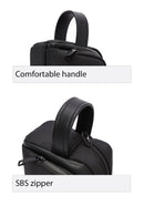 D-Pack Men's Black Fabric Handbag | Derimod D-Pack Men's Black Fabric Handbag | Derimod