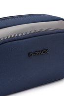 D-Pack Men's Navy Blue Fabric Handbag | Derimod D-Pack Men's Navy Blue Fabric Handbag | Derimod