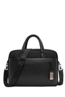 D-Pack Men's Black Long Strap Fabric Briefcase | Derimod D-Pack Men's Black Long Strap Fabric Briefcase | Derimod