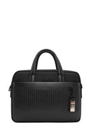 D-Pack Men's Black Long Strap Fabric Briefcase | Derimod D-Pack Men's Black Long Strap Fabric Briefcase | Derimod