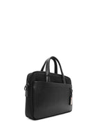 D-Pack Men's Black Long Strap Fabric Briefcase | Derimod D-Pack Men's Black Long Strap Fabric Briefcase | Derimod