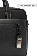 D-Pack Men's Black Long Strap Fabric Briefcase | Derimod D-Pack Men's Black Long Strap Fabric Briefcase | Derimod
