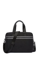 D-Pack Men's Black Long Strap Fabric Briefcase | Derimod D-Pack Men's Black Long Strap Fabric Briefcase | Derimod
