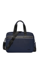 D-Pack Men's Navy Blue Long Strap Fabric Briefcase | Derimod D-Pack Men's Navy Blue Long Strap Fabric Briefcase | Derimod