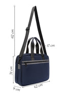 D-Pack Men's Navy Blue Long Strap Fabric Briefcase | Derimod D-Pack Men's Navy Blue Long Strap Fabric Briefcase | Derimod