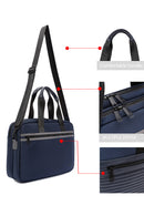 D-Pack Men's Navy Blue Long Strap Fabric Briefcase | Derimod D-Pack Men's Navy Blue Long Strap Fabric Briefcase | Derimod