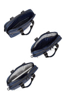 D-Pack Men's Navy Blue Long Strap Fabric Briefcase | Derimod D-Pack Men's Navy Blue Long Strap Fabric Briefcase | Derimod