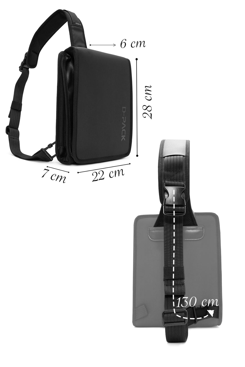 D-Pack Unisex Siyah Çapraz Çanta
